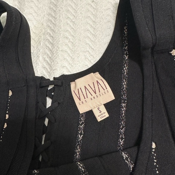 VIA VAI Los Angeles NWT Patsy Dress Set Black With Cream Polka Dots - Picture 6 of 16